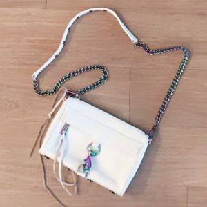 Rebecca Minkoff White Crossbody Rainbow Hardware